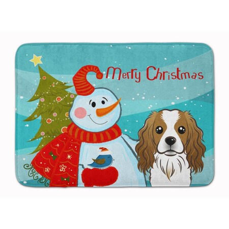 Carolines Treasures Snowman with Cavalier Spaniel Machine Washable Memory Foam Mat BB1844RUG